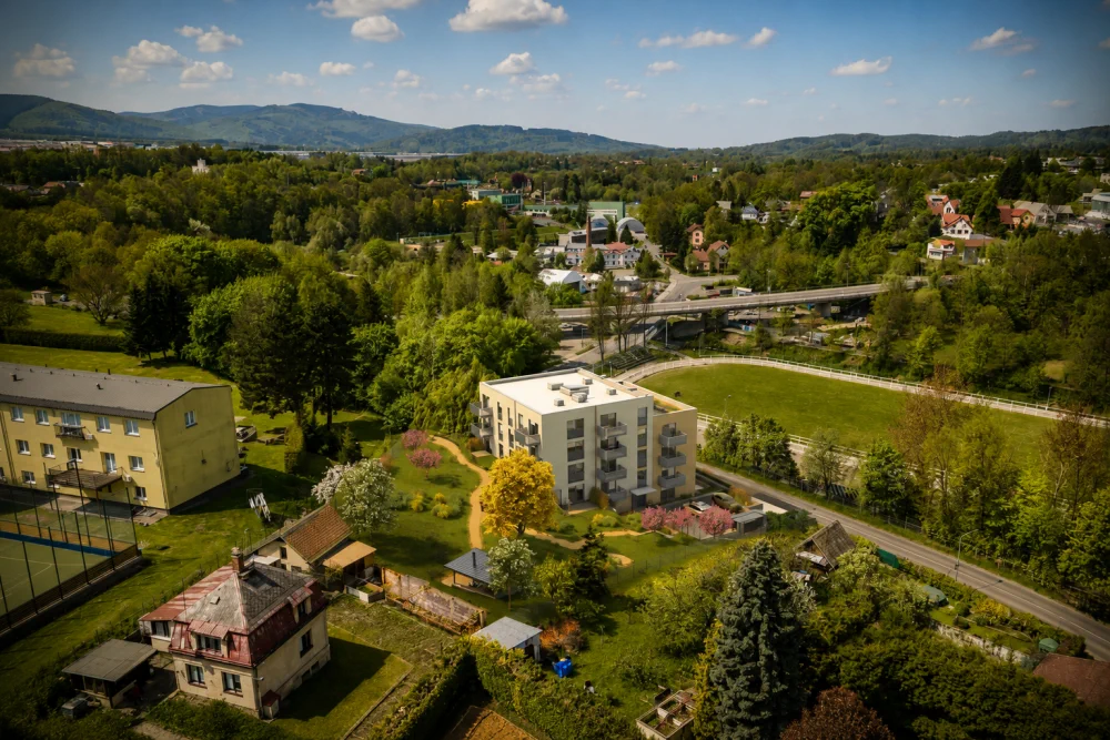 Vizualizace novostavby a jejího okolí
