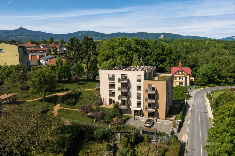 Vizualizace novostavby a jejího okolí